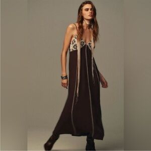 ZARA EMBROIDERED STRAPPY MIDI DRESS